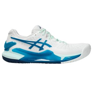 Asics Gel-Resolution 9 Women White/Teal Blue - OLD