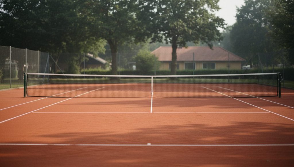 Rød grusbane til tennis i en dansk klub — Gentofte Open spilles på grus