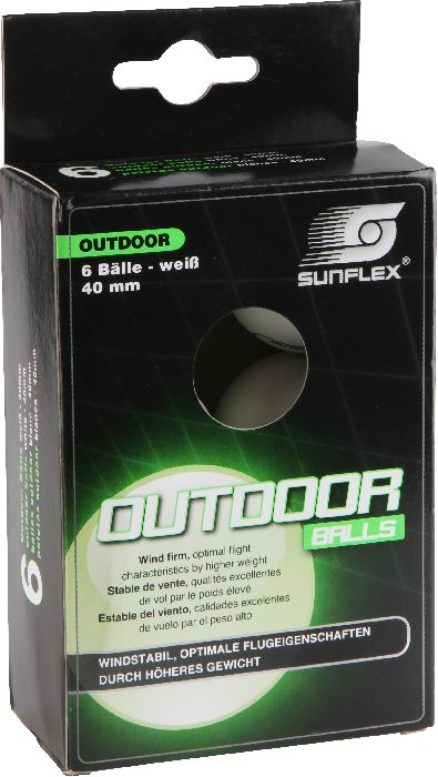 Sunflex TT Outdoor (6 stk.) bordtennisbolde